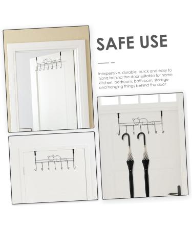 STOBAZA Wrought Iron Door Hook Bathroom Door Towel Rack Hat Storage Rack Door Back Clothing Organizer Metal 41.5X23X5CM Black - Buy Online on GoSupps.com