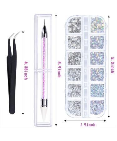 1500 Self-Adhesive Rhinestones - 6 Sizes Glittering Crystal Gemstones for Nails Clothing & Crafts + Tweezers & Picker Pen - Buy Online on GoSupps.com
