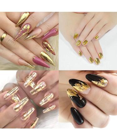 EBANKU 10 Rolls Metallic Color Holographic Nail Foil Transfer Sticker Nail Foil Adhesive Sticker Nail Art Tips Warps Shining DIY Stickers Nail Decorations for Nail Art Decoration DIY and Salon - Buy Online on GoSupps.com