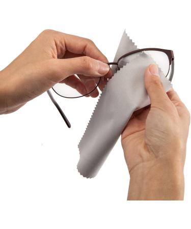 12-Pack Eyeglass Cleaning Cloths - Microfiber Lens Cleaner for Glasses, Sunglasses, Jewelry, Screens, Cameras - Lint-Free & Thick - 5x6 Inch - Grey (12 Count) - Buy Online on GoSupps.com