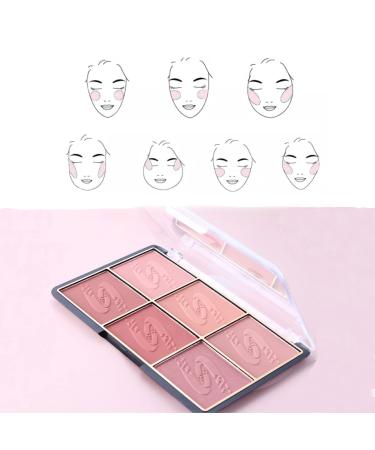 Paminify 6 Colors Matte Mineral Blush Palette for Contouring and Highlighting with Marble Brush - Bright Shimmer for Cheeks, Lips, and Eyes - Buy Online on GoSupps.com