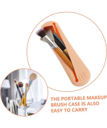 FRCOLOR Silicone Makeup Brush Case & Organizer Travel Makeup Tool Holder Jewelry Pouch 20x5.5x1.8CM Khaki - Buy Online on GoSupps.com