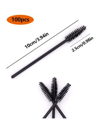 Ymwalk 100 One-Way Black Eyelash Brushes for Extensions | Eyebrow Applicator & Makeup Tool Set - International Shipping Available - Buy Online on GoSupps.com