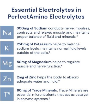 BodyHealth PerfectAmino Electrolytes Powder No Sugar, Keto Sugar Free Fasting Electrolytes Drink Mix, Hydration Powder with Trace Minerals - Mixed Berry - 60 Servings Mixed Berry 10.6 Ounce (Pack of 1) - Buy Online on GoSupps.com