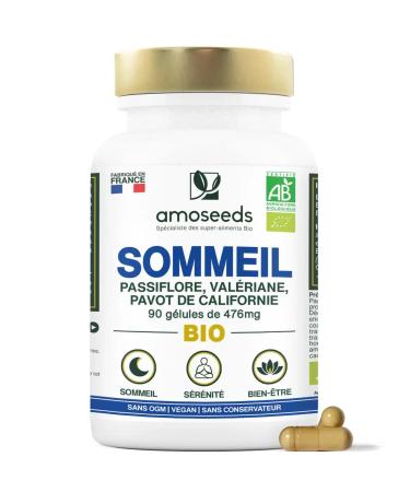 Sommeil BIO | Hautement dos | Val riane Passiflore | Endormissement rapide Relaxation | 90 G lules Vegan | Qualit Sup rieure Fabriqu en France