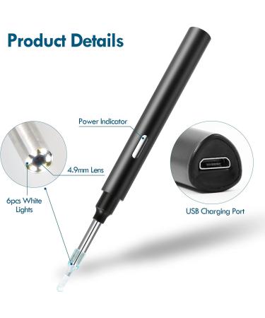 LOOYUAN Wireless Ear Wax Removal Endoscope with LED Lights - Visual Ear Scope and Cleaner for Kids and Adults, Android iOS Compatible - Buy Online on GoSupps.com