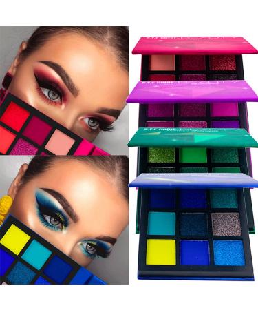Buy Long-Lasting 9 Color Green Eyeshadow Palette | Professional Highly Pigmented Matte Pearl Gloss Metallic & Sequin Finish - Buy Online on GoSupps.com