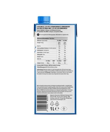 Buy Amazon UHT Whole Milk 3.5% Fat - 1L Pack | International Shipping Available - Buy Online on GoSupps.com