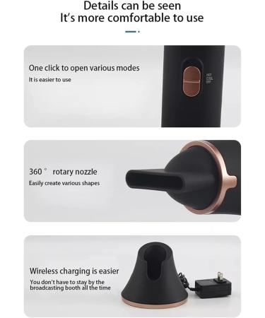 Cordless Hair Dryer Rechargeable Hair Dryer with Hot and Cold Air Fast Charging Travel Hair Dryer for Women Outdoor Camping Beach - Buy Online on GoSupps.com