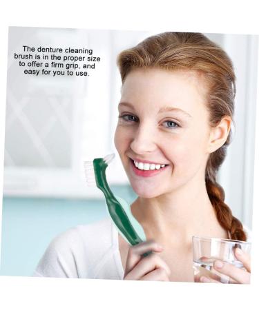 Partykindom Double-Headed Toothbrush for Prosthetic Dental Care | Dual-Sided Cleaning Brush for False Teeth & Adhesive Repair - Buy Online on GoSupps.com