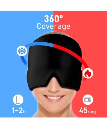 Migraine Relief Hat - Ice Head Wrap for Headache & Tension Relief + Gel Eyes Mask for Puffy Eyes - Buy Online on GoSupps.com