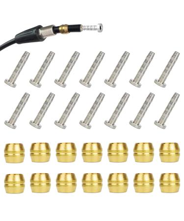 14 PCS BH90 Brake Olive and Barb - Brake brass olive and steel Connecting Insert kit for Shimano Mountain Bike Bicycle BH90 Avid Sram Bike Hydraulic Disc Brake Hose BH90/BH59