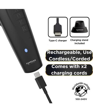 Supreme Trimmer Vader ST3778 | Cordless Beard & Hair Clipper with DLC T Blade | 210 Min Run Time | Premium Barber Liner - International Shipping Available - Buy Online on GoSupps.com