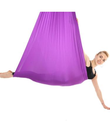 SanQing Aerial Yoga Hammock - Purple Aerial Silk for Antigravity Inversion Exercises | Durable Yoga Starter Kit for All Levels | Home Use - Buy Online on GoSupps.com