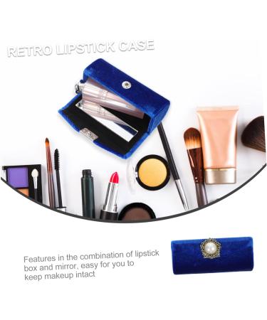  FOYTOKI Lipstick Box Lipstick Holder Handheld Lip Case with Mirror Women's Lipstick Holder Fabric Keychain Travel Cosmetic - Buy Online on GoSupps.com