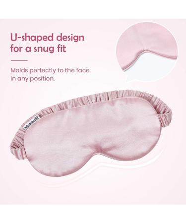 Mommesilk 100% 22 Momme Mulberry Silk Sleep Mask - Rosy Pink | Anti-Aging | Skin Care | Ultra Soft & Comfy - Buy Online on GoSupps.com