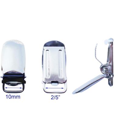 10 pcs 1cm Heavy Duty Metal Suspender Clips Braces Holder Silver - Pack of 10 - Buy Online on GoSupps.com