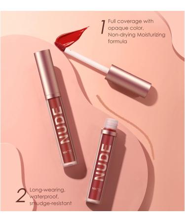 Nude Lip Liner and Lipstick Set - Waterproof, Long Lasting Lip Stain - Highly Pigmented Lip Makeup Kit for Daily & Holiday Looks (05) - Buy Online on GoSupps.com