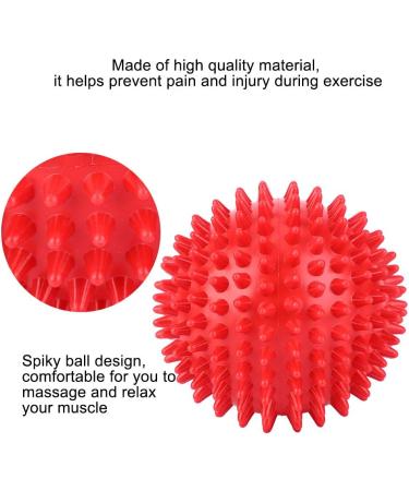 Spiky Massage Ball - Durable Plastic Fitness Roller | Portable Body Relax Tool (Red 7.5 cm) - Buy Online on GoSupps.com