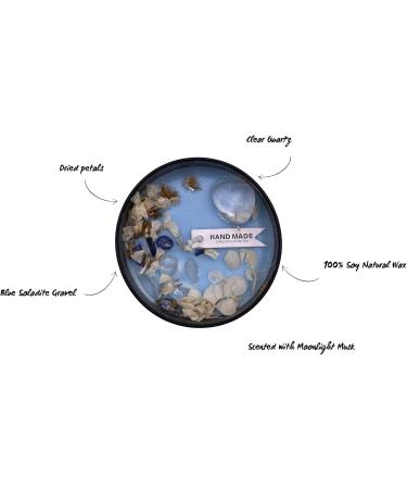 Wicca Crystal Moonlight Guidance Candle - Vegan Soy Wax, Moonlight Musk Scent - Cleansing & Positivity - Buy Online on GoSupps.com