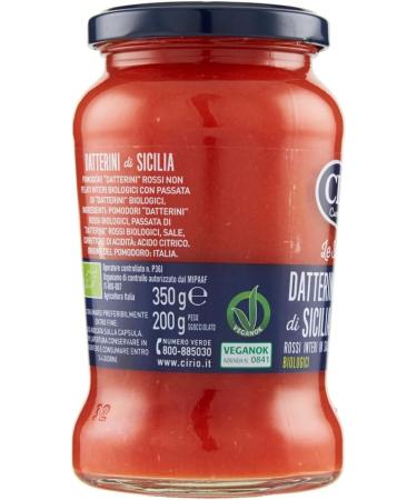  Italian Gourmet E.R. Cirio Le Selezioni Sicilian Datterini Tomatoes Whole Red Organic 350g Datterini Tomatoes + 400g Italian Gourmet Pulp - Buy Online on GoSupps.com