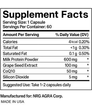 VXICDE Protein Powder 600mg with Grape Seed Extract 100mg | 60 Quick Release Capsules | Standardized Extract Complex with Polyphenols | Non-GMO Gluten Free Supplement - Buy Online on GoSupps.com