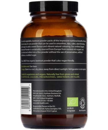 KIKI HEALTH Organic Beetroot Powder | 100% Pure Sustainably Sourced from EU Gluten-Free & GMO-Free | Natural Vitality for Smoothies Baking & Porridge | Perfect for Vegans & Vegetarians - 200g - Buy Online on GoSupps.com
