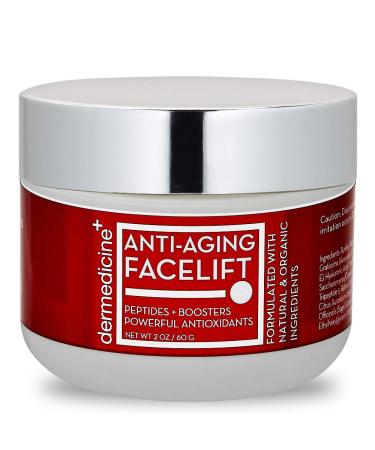 Natural Anti-Aging Facelift Cream for Face | Ultimate Moisturizer w/Retinol Peptides Stem Cells Hyaluronic Acid Vitamin E Grape Seed | Helps Smooth Fine Lines Wrinkles & Brightens | 2 OZ / 60 G
