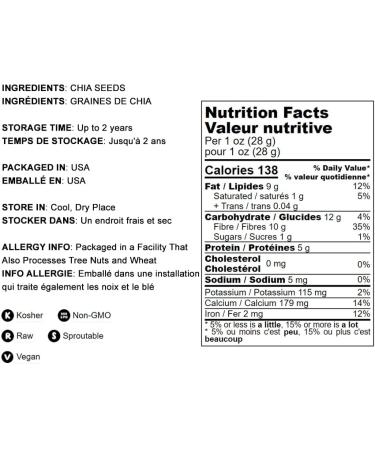 Organic Black Chia Seeds 1 Pound - Non-GMO Verified, Vegan and Kosher - High in Essential Fatty Acids, Fiber and Protein - Perfect for Chia Pudding, Smoothies and Oatmeal - Bulk Pack (1 lb) - Buy Online on GoSupps.com