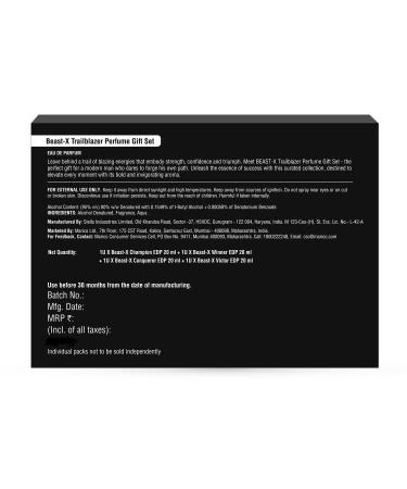Pure.Sense BEAST - X Trailblazer Perfume Gift Set (Victor + Conqueror + Champion + Winner) | Long Lasting Men's Perfume Combo Pack Travel Set (4x20ml) 80ml - Buy Online on GoSupps.com