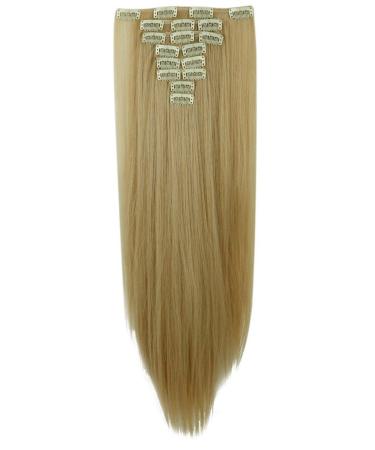 S-noilite 17-26 Inches(43-66cm) 8pcs Long Full Head Clip In Hair Extensions Extension Sexy Lady Fashion Choice 60 Colours (23 Inches-Straight Dark Blonde mix Bleach Blonde) Dark blonde mix bleach blonde 23 Inch