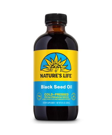 Nature s Life Black Seed Oil Cold-Pressed Black Cumin Seed Oil - Joint Digestive Health and Immune Support - Lab Verified 60-Day Money-Back Guarantee - 47 Servings 8 Fl. Oz.