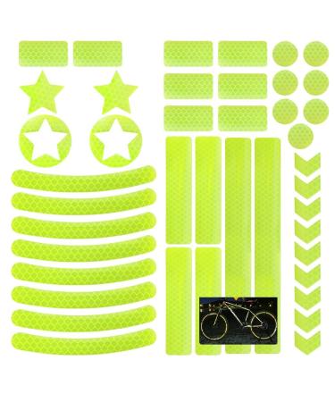 Hillylolly reflectors sticker sticker reflector sticker bicycle 42 pieces of bicycle sticker reflective reflex film self -adhesive reflex sticker clothing light sticker yellow