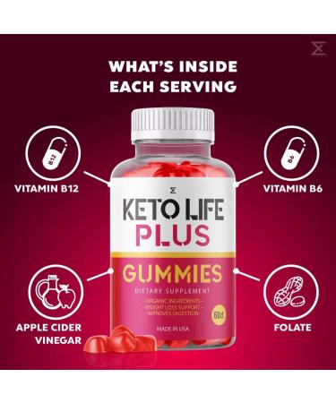 Keto Life Plus ACV Gummies - Apple Cider Vinegar Supplement for Weight Loss (60 Gummies) - Buy Online on GoSupps.com