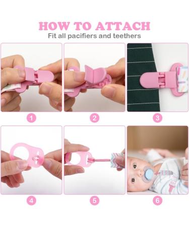 Aolso 5pcs Baby Pacifier Chain Dummy Clip Set with Plastic Clasp - Unisex Teething Toy Holders - Buy Online on GoSupps.com