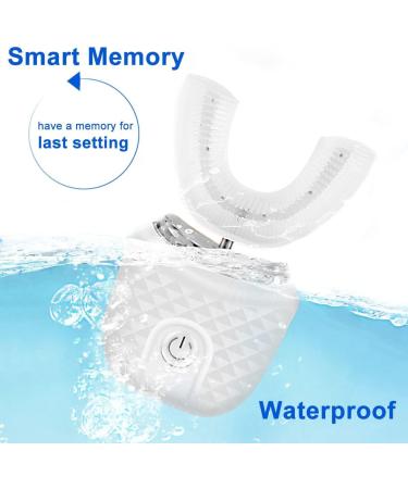Electric Ultrasound Toothbrush for Adults | 360 Whole Mouth Cleaning Hands-Free & Waterproof | Rechargeable U-Shaped Tooth Cleaner - Buy Online on GoSupps.com