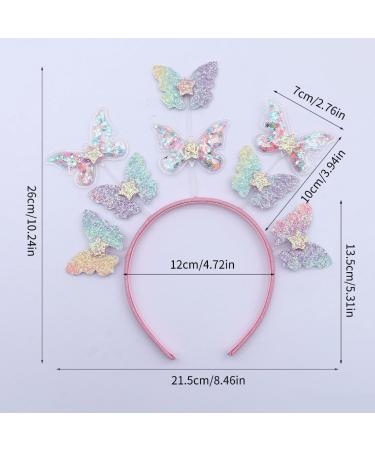 TQUXNGA Glittering Powder Headband Aesthetic Butterfly Hairhoop Festival Headdress Girls Party Headwear Valentines Hairpiece - Buy Online on GoSupps.com