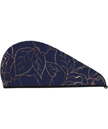 Super Absorbent Navy Microfiber Hair Towel Wrap for Women | Copper-Gold Coral Velvet Quick Dry Cap for Long Curly & Thick Hair - Buy Online on GoSupps.com