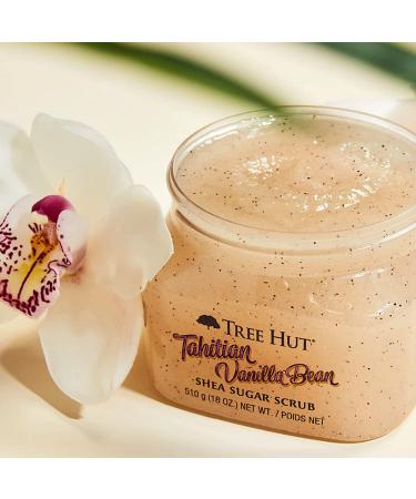 Tree Hut Tahitian Vanilla Bean Shea Sugar Scrub - 18 oz (1.12 lb) Pack - Exfoliating Body Scrub with Pure Vanilla Beans - Buy Online on GoSupps.com