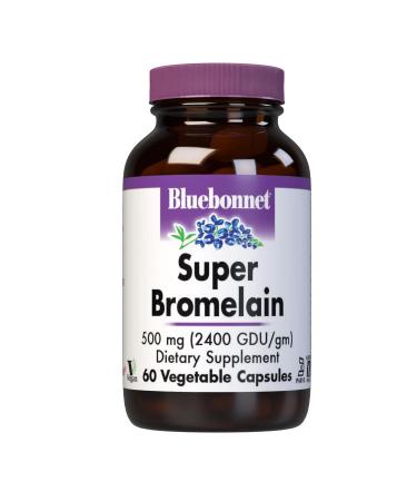 BlueBonnet Super Bromelain Vegetarian Capsules, 500 mg, 60 Count