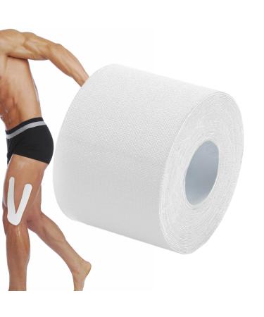 Kinesio Tape Sports Tape Wrap Adhesive | Elastic Sports & Weightlifting Tape Supports Muscles & Joints Knee Support and Muscle Relief White 2.5cmX5m