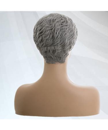 MOONSHOW Grey Short Pixie Wig - Natural Synthetic Layered Style for Black Women - Buy Online on GoSupps.com