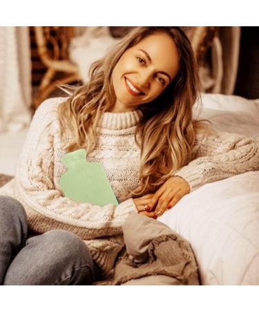1L Hot Water Bottle with Soft Cover - 1000ml Hot Water Bag for Pain Relief - Light Green - Buy Online on GoSupps.com