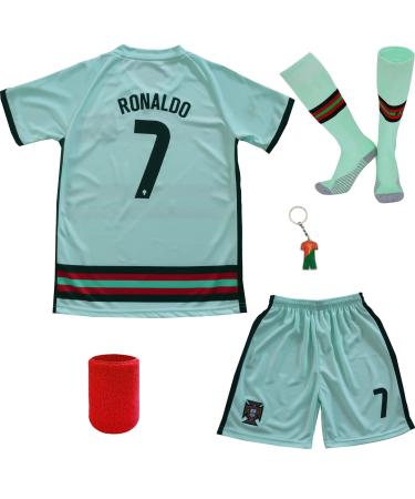 LeenBD Ronaldo #7 Away Kids Soccer Football Futbol Jersey & Shorts Set Youth Sizes Away 26 (8-9 Years)