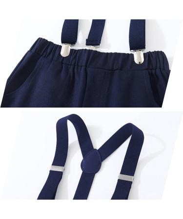 Volunboy Baby Boys 4PCS Gentleman Suit Set | Formal Bow Tie Shirts + Suspenders Pants | 5-6 Years | Pure Green - Buy Online on GoSupps.com