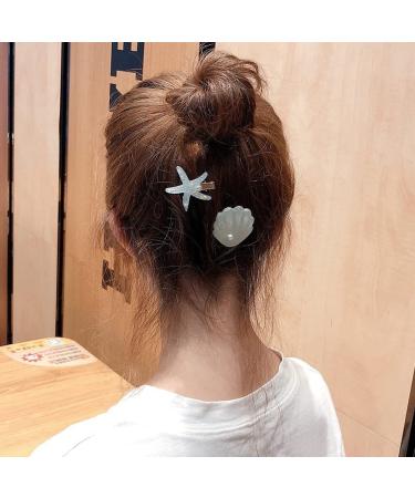Shell Pearl Starfish Hair Clip Set - 6 Pcs Princess Hair Accessories for Women and Girls - Buy Online on GoSupps.com