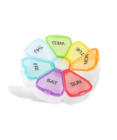 Gymboyang Weekly Pill Organizer, 7 Day Pill Box Case, Portable Small for Pocket or Travel - Pill Case Dispenser Reminder Containers, Hold Vitamins, Fish Oil, Supplements and Medication