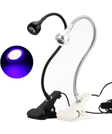 Layhou UV Lamp Nail Dryer 3W - Purple Glue Curing Light with Clip and Switch - USB Input - Black/Silver - Buy Online on GoSupps.com