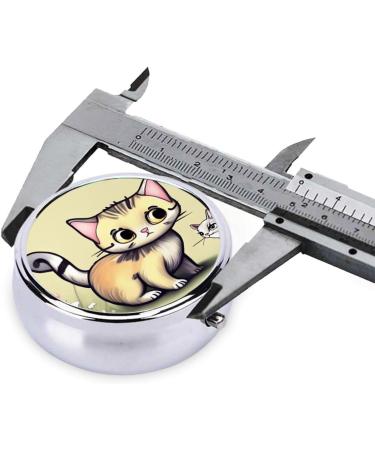 Cat and Butterfly Round Pill Box | 3 Compartment Travel Organizer | Portable Pill Box for International Shipping - Buy Online on GoSupps.com
