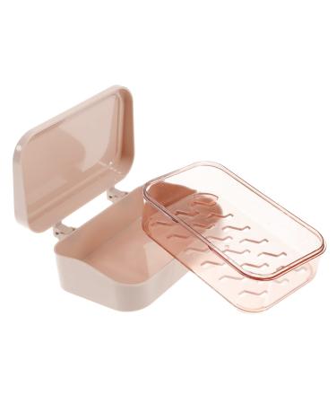 GAXIRE Box Soap Holder Lid Rice Kitchen Soap Case Soap Container Shampoo Small Drainage Shower Plastic Containers Drainer Dish Soap Bar Holder Facial Uk With Cover Pink Travel Abs Bracket Pink 13.5X9CM